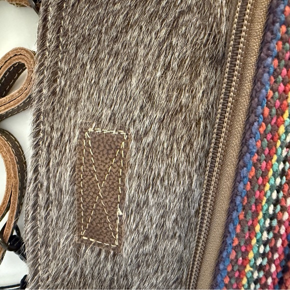 Myra Bag Pink and Brown Crossbody Cowhide accent - Picture 4 of 6